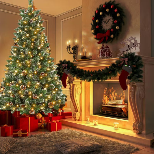 albero di natale artificiale preilluminato